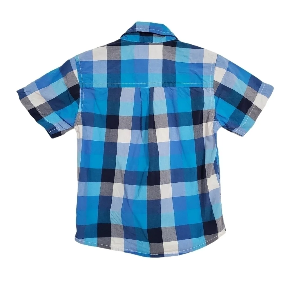 Oshkosh B'gosh Blue Plaid Short-Sleeved Shirt